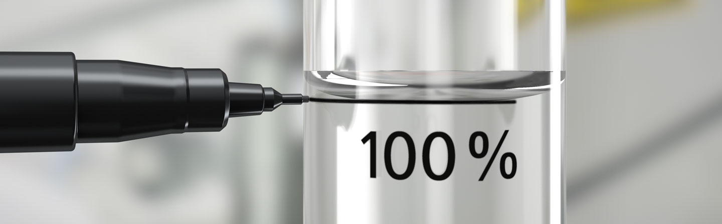 100Prozent_Kalibrierung_Miniskus 100 Prozent zuverlässige und genaue Kalibrierung, Miniskus wird genau abgelesen